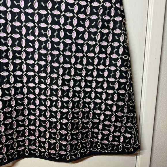 Vintage Snak Y2K Lavender Purple Black Leaf Floral Cut Out Mod A Line Skirt 6 - Picture 12 of 14
